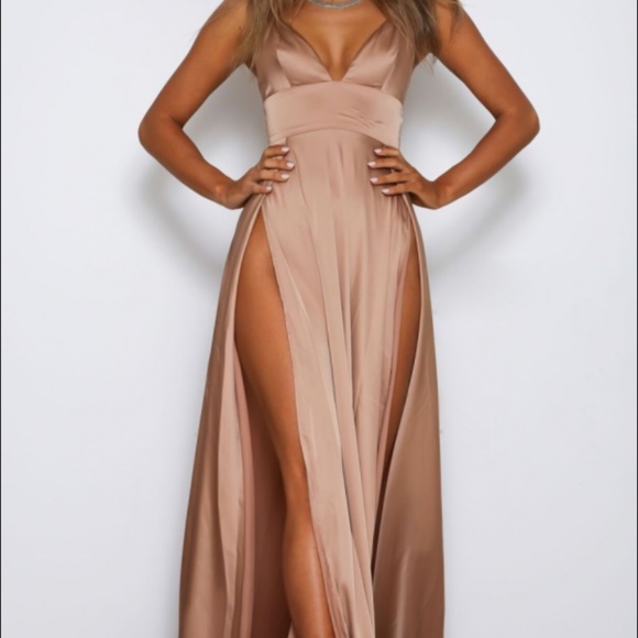 Abyss By Abby Discontinued Nikki Gown Champagne M - Picture 3 of 8